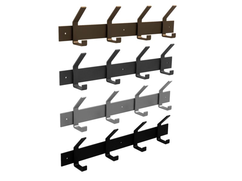 Steel coat rail with double hooks - Stoaked