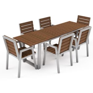 Trapezium Shaped Outdoor Dining Table - Image 3