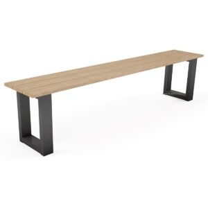 Aluminium Rectangle Shaped Outdoor Bench Legs With Top Support Bar - Image 2