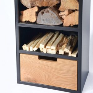 Free Standing Industrial Log Store With Drawer - Image 3