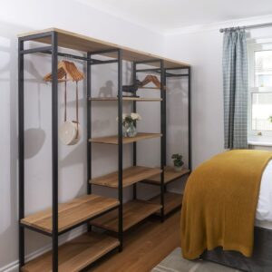 Open Unit With Two Hanging Rails And Shelves In The Middle - Image 2