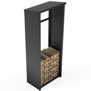 Outdoor Aluminium Tall Firewood Rack With Closed In Sides And Roof - Image 3