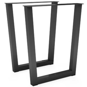 Pair Of Trapezium Shaped Aluminium Outdoor Table Legs - Image 1