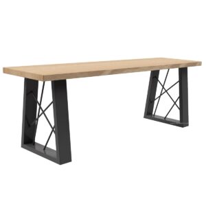 Pair Of Trapezium Shaped Bench Legs With Inner Bars - Image 2