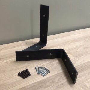 Single Industrial Design L Shape Steel Shelf Brackets - Image 2