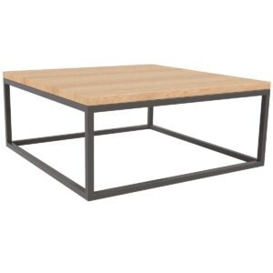 Steel & Solid Oak Coffee Table - Image 1