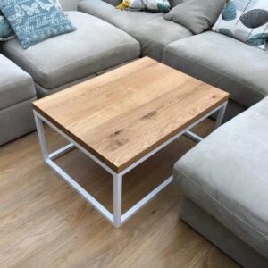 Steel & Solid Oak Coffee Table - Image 2