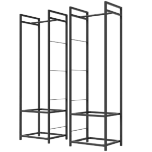 Steel Storage Unit Frames With Coat Rails & Brackets For Shelves In The Middle - Image 3