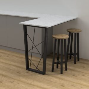 Trapezium Shaped Breakfast Bar Leg With Inner Bars And Top Support Frame - Image 2