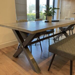 X Shaped Steel Table Frame With Centre Bar And Top Support Frame - Image 8