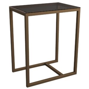 Balmoral Steel & Glass Cuboid Side Table - Image 1