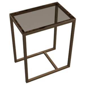 Balmoral Steel & Glass Cuboid Side Table - Image 3