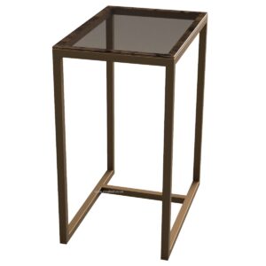 Balmoral Steel & Glass Cuboid Side Table - Image 2