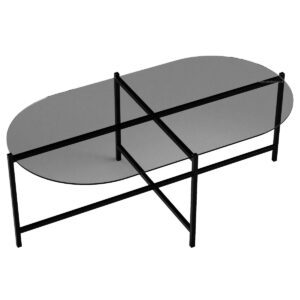 Sandringham Steel & Glass Oval Coffee Table - Image 3