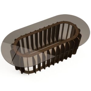 Shard Oval Steel & Glass Coffee Table - Image 4