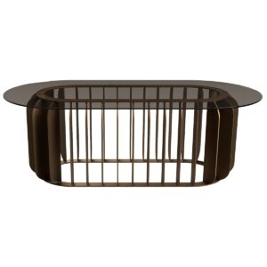 Shard Oval Steel & Glass Coffee Table - Image 2