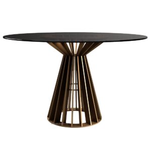 Soho Steel & Glass Round Dining Table - Image 1