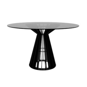 Soho Steel & Glass Round Dining Table - Image 4