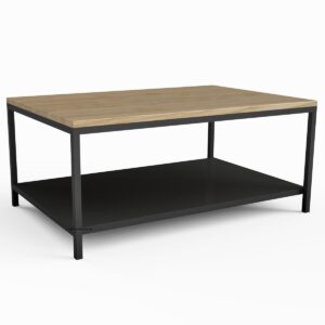 Steel & Solid Oak Coffee Table with Steel Shelf - Image 3