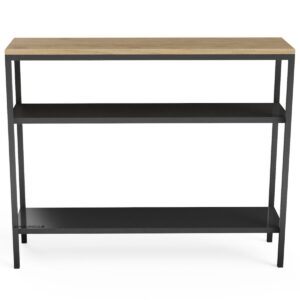 Steel & Solid Oak Console Table with Steel Shelves - Image 2