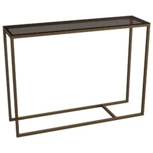 Balmoral Steel & Glass Cuboid Console Table - Image 1