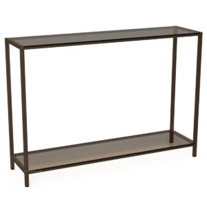 Westminster Steel & Glass Console Table with Glass Shelf - Image 1