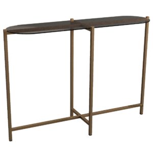 Sandringham Steel & Glass Oval Console Table - Image 1