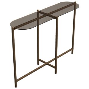 Sandringham Steel & Glass Oval Console Table - Image 3