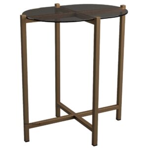 Sandringham Steel & Glass Oval Side Table - Image 1