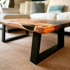 Pair Of Trapezium Shaped Coffee Or Side Table Legs - Image 2