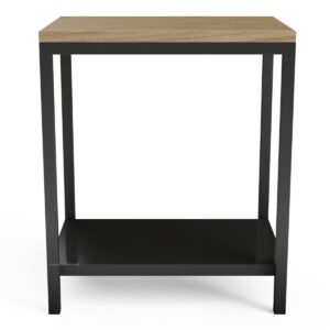 Blenheim Steel & Solid Oak Side Table with Steel Shelf - Image 3