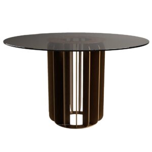 Shard Steel & Glass Round Dining Table - Image 1