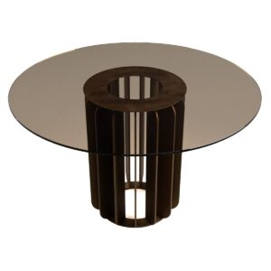 Shard Steel & Glass Round Dining Table - Image 3