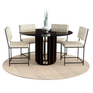 Shard Steel & Glass Round Dining Table - Image 2